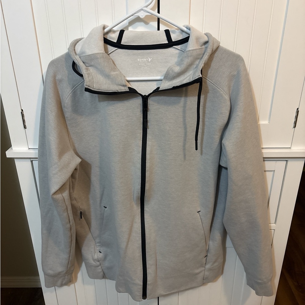 Old Navy Active Grey Zip Hoodie Size M Athleisure Minimalist